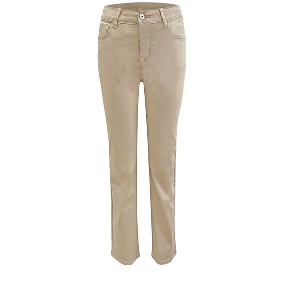 Ethyl Premium Khaki Straight Jeans SIZE 7 Classic Rigid Vanillagirl Monochrome - Picture 1 of 7